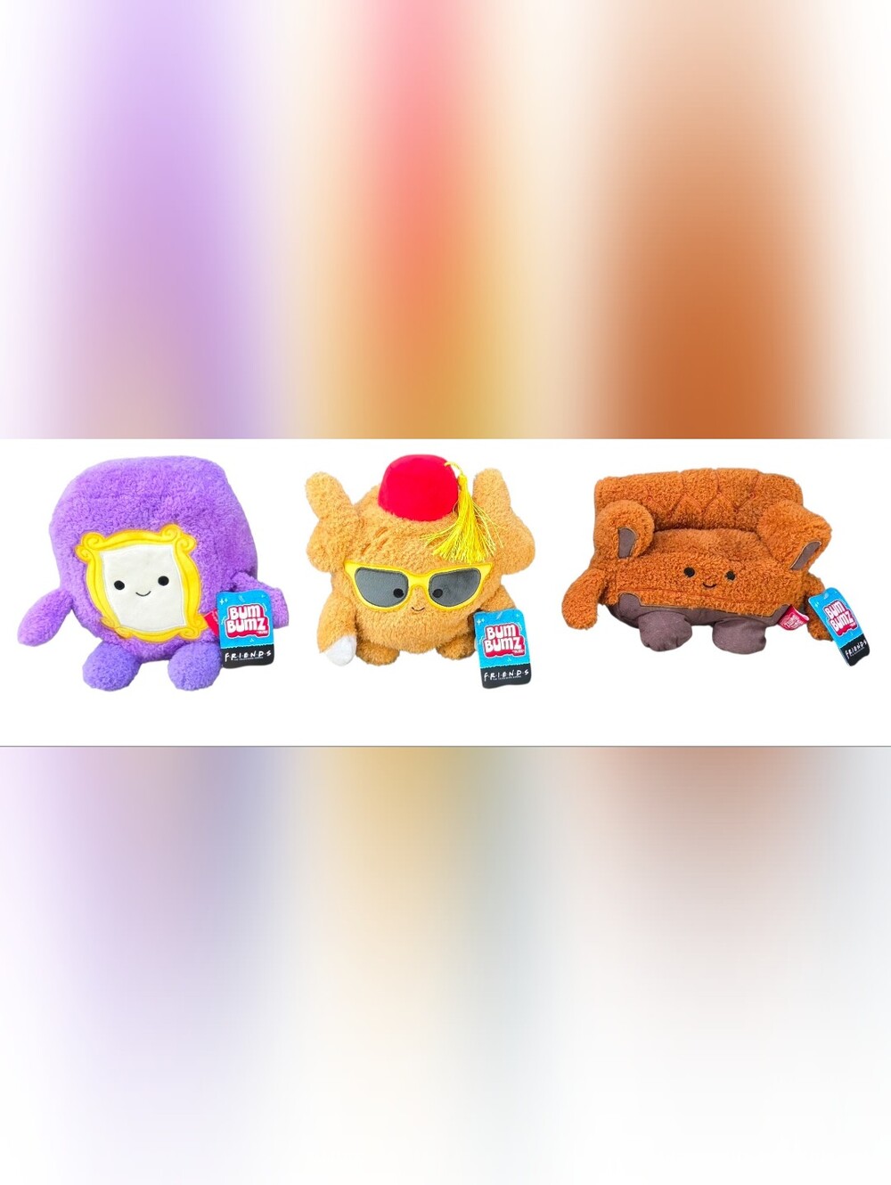 Nwt FRIENDS Bum BUMZ Novelty Plush 3 Plush Set Y2k